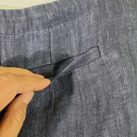 JONES NEW YORK Women Gray 100% Linen Straight Pants Sz 8 Business Casual USA - Picture 8 of 11